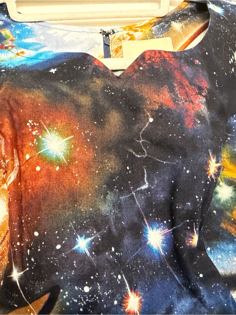 ModCloth Galaxy Nebula Print Fit-and-Flare Teacher STEM Dress w/ Pockets Small - Picture 4 of 10